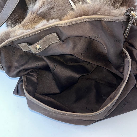 Authentic TOD’S G-Bag Easy Grande Tote/Handbag ~ in Brown Fox Fur - Picture 13 of 16